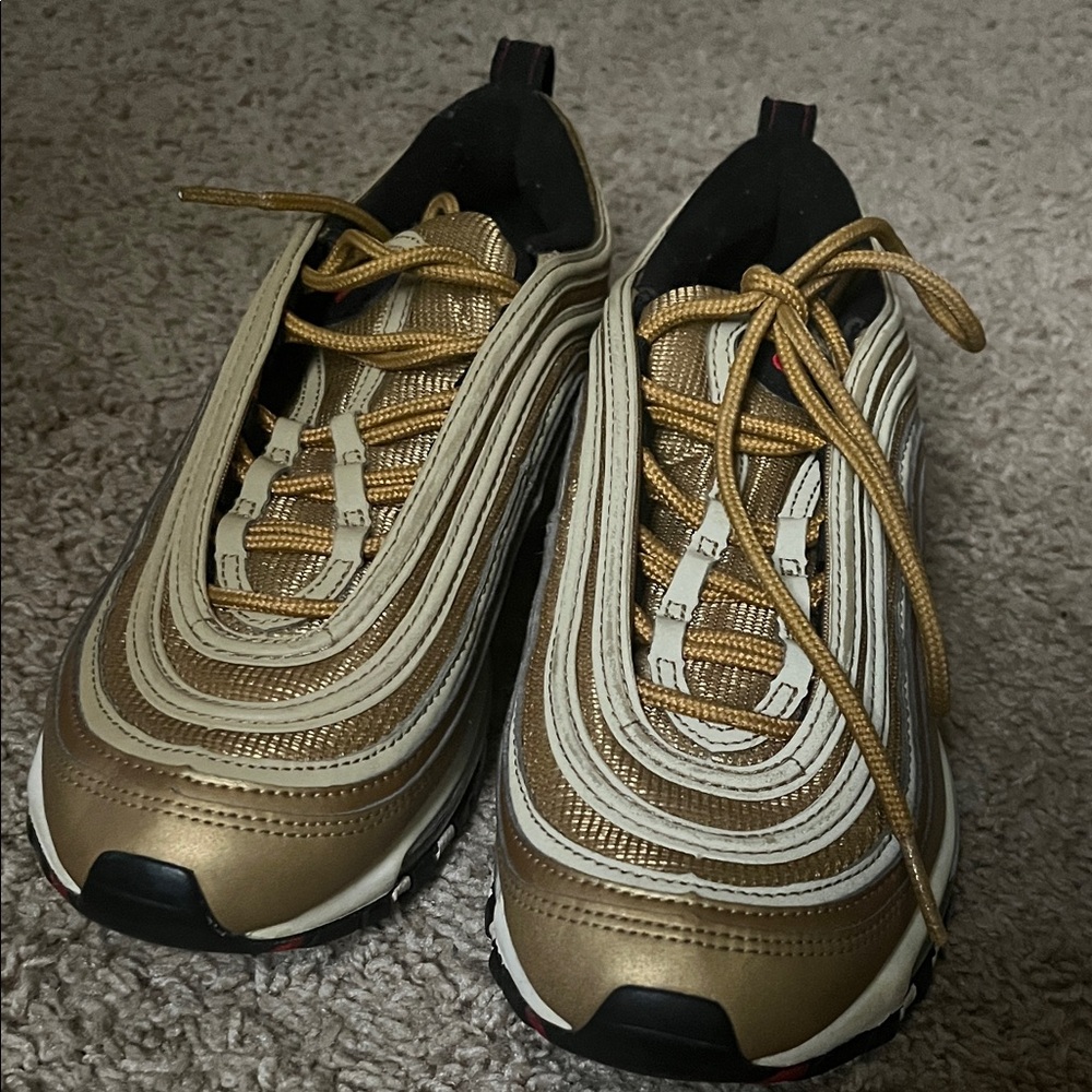 Nike Air Max 97 Gold and White Big Kids Sneakers